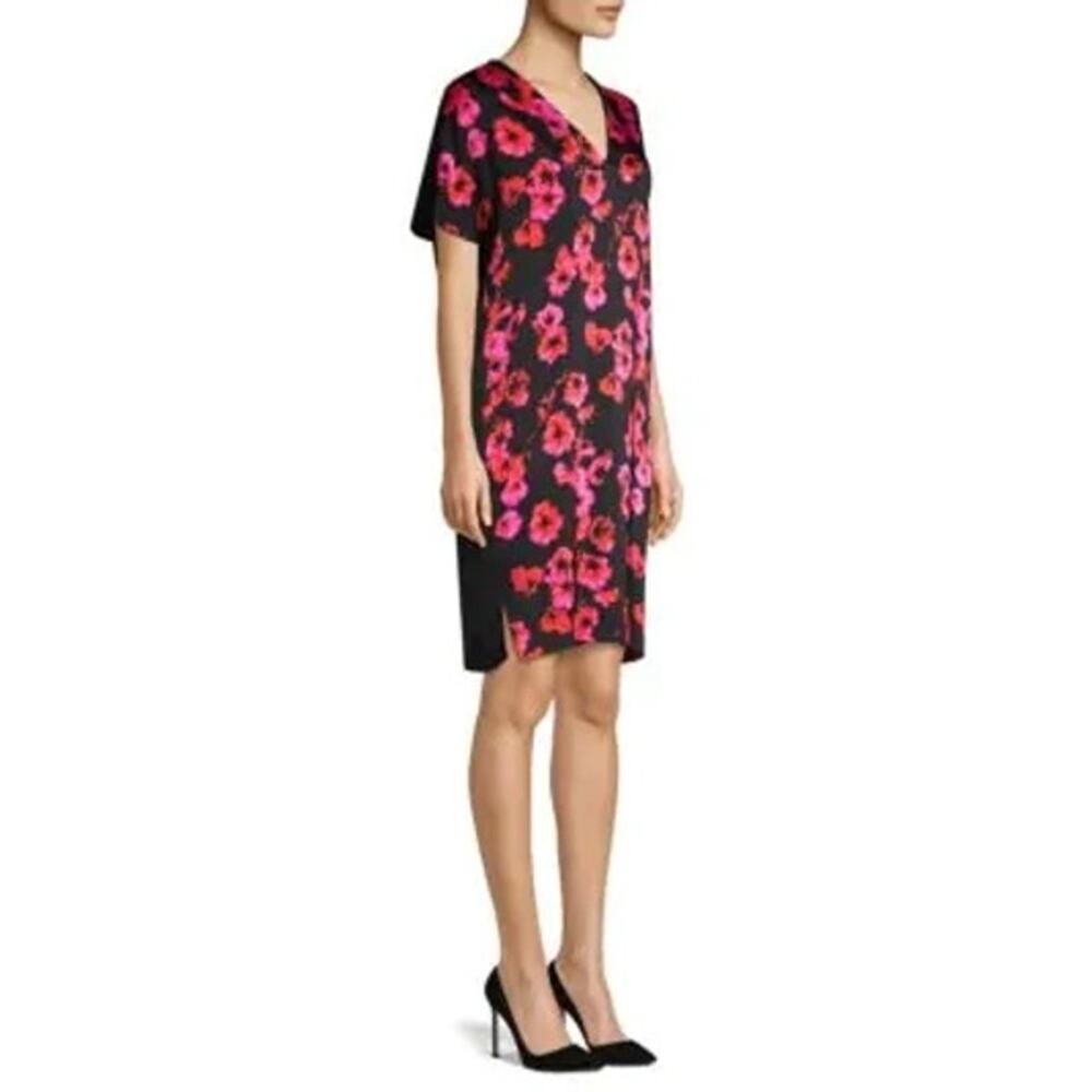 Escada Dafleur Floral Tunic Shift Dress in Black - Picture 2 of 10